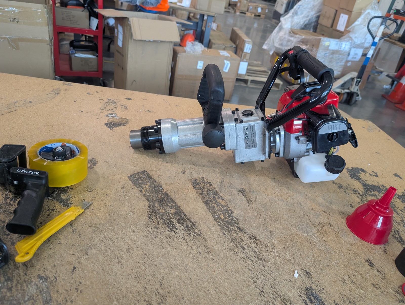 USED！2-Stroke Gas Powered T-Post Driver Gasoline Engine Fence Push Pile Digger