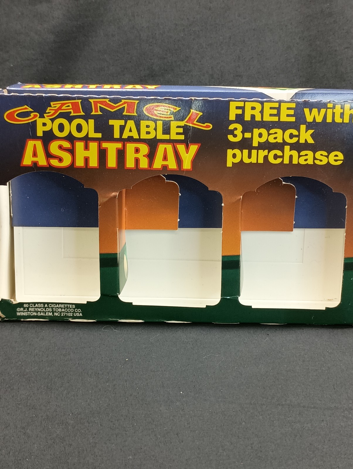 Vtg Camel 🐪 Lights Ashtray 1992 Camel Playing Pool 7 1/2" x 4 1/2" 🚩New In Box