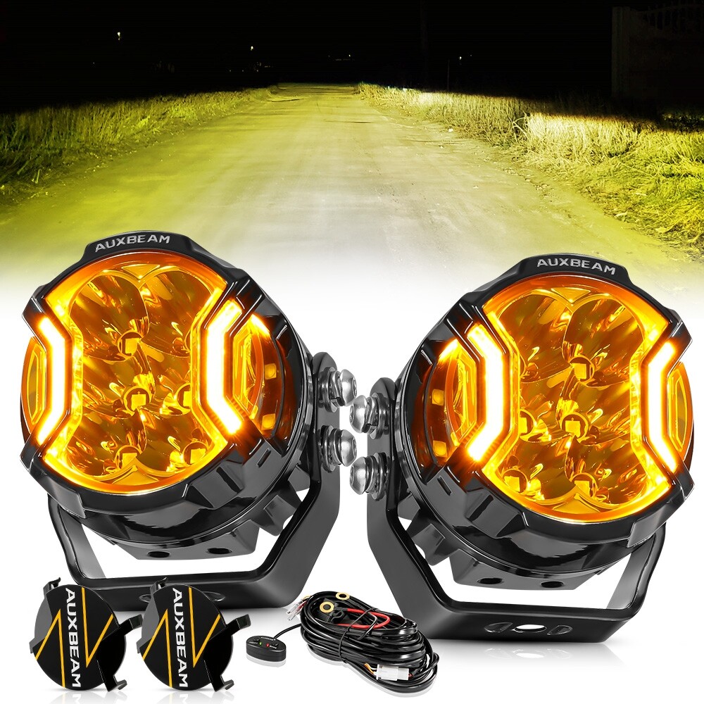 AUXBEAM 3"inch 108W Side Shooter LED Work Driving Light Spot Fog Pods Amber DRL