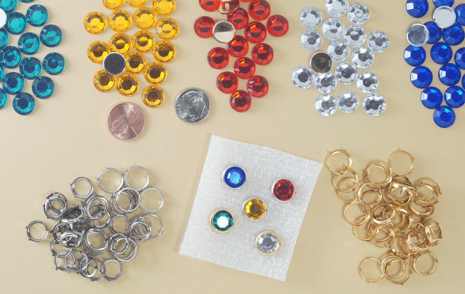 New color Acrylic Rhinestone(#48) Size ss48 & Gold/Silver rim U.S. stock USA.