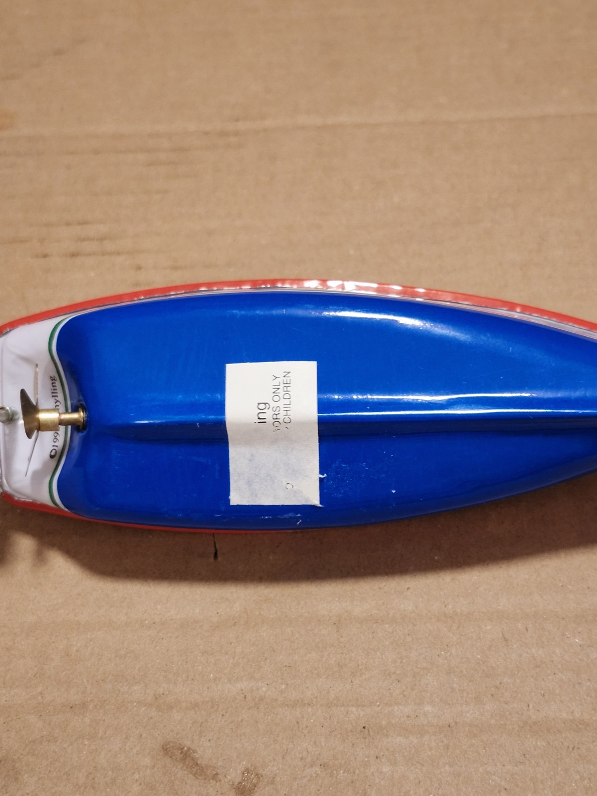 Vintage Schylling Collector Series Tin Speedboat Fireball WORKS NEW CONDITION
