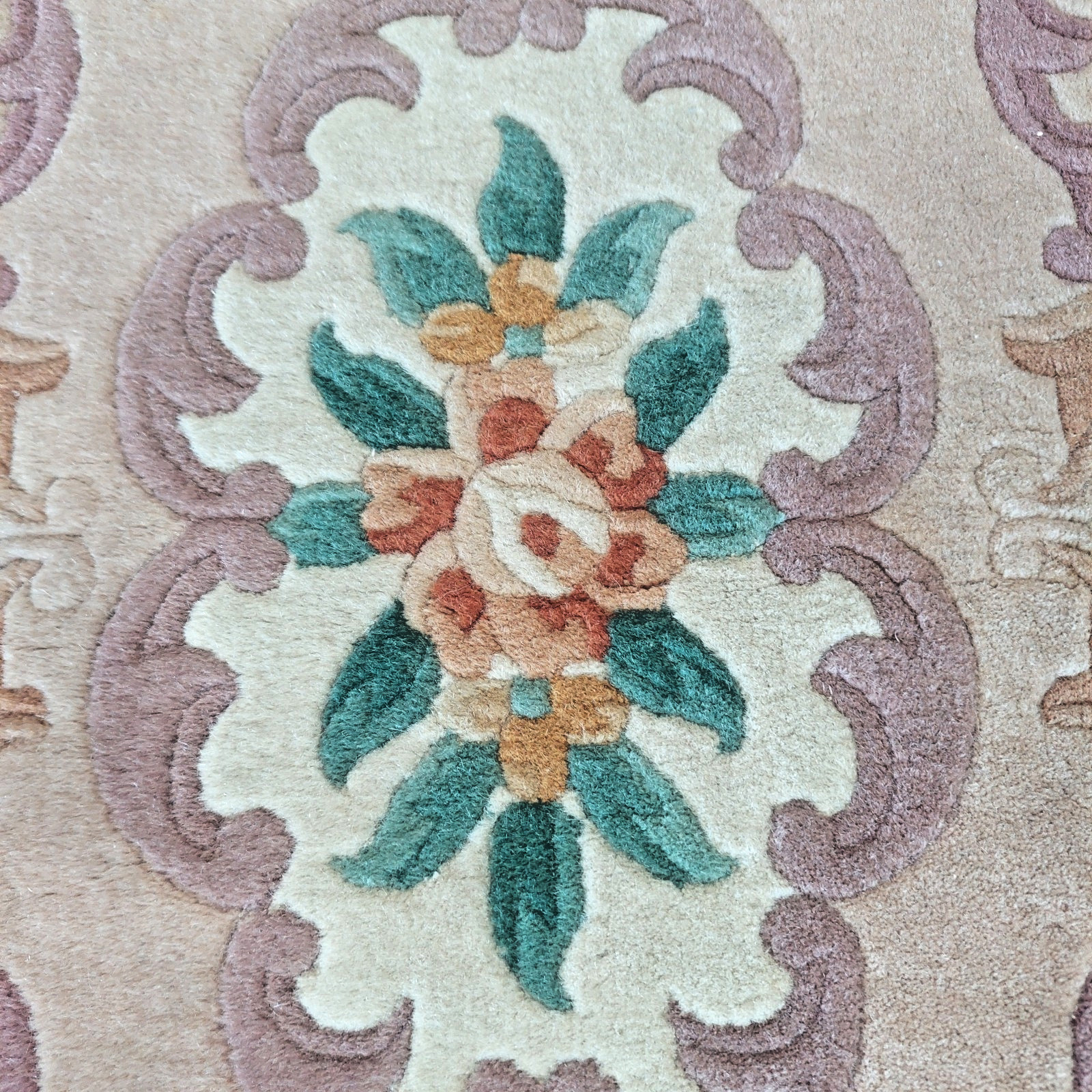 2'3 x 3'6 Chinese Aubusson Medallion Oriental Rug Floor Runner Hand-knotted Wool