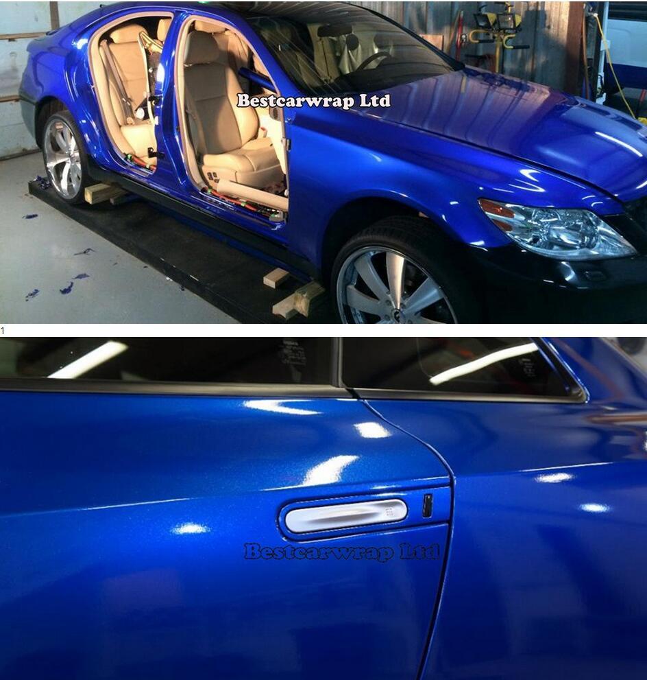 Metallic Glossy Vinyl Film Sticker Auto Wrap Adhesive Film Vehicle Air Release