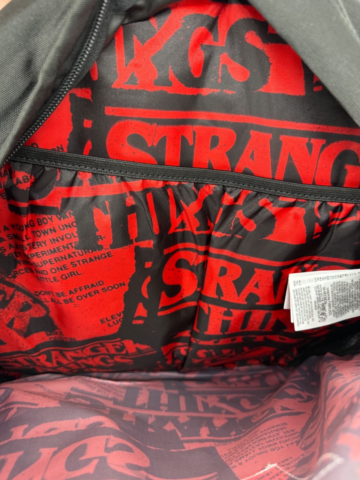 NWT JanSport Backpack Stranger Things Mike's Upside Down Black Backpack 34L XL