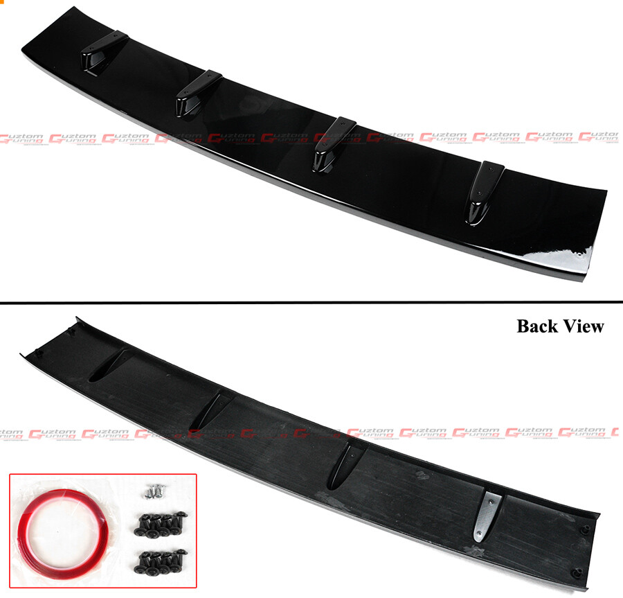 FOR 15-21 VW GOLF R GTI MK7 MK7.5 GLOSS BLACK V STYLE FRONT BUMPER LIP SPLITTER