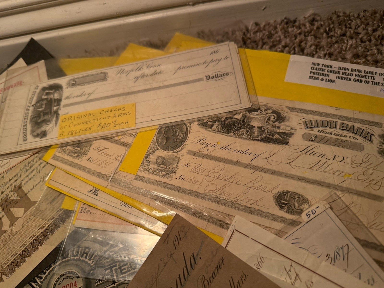 Stocks, Bonds, Checks Lot Estate 25-40$ Value Per Purchase