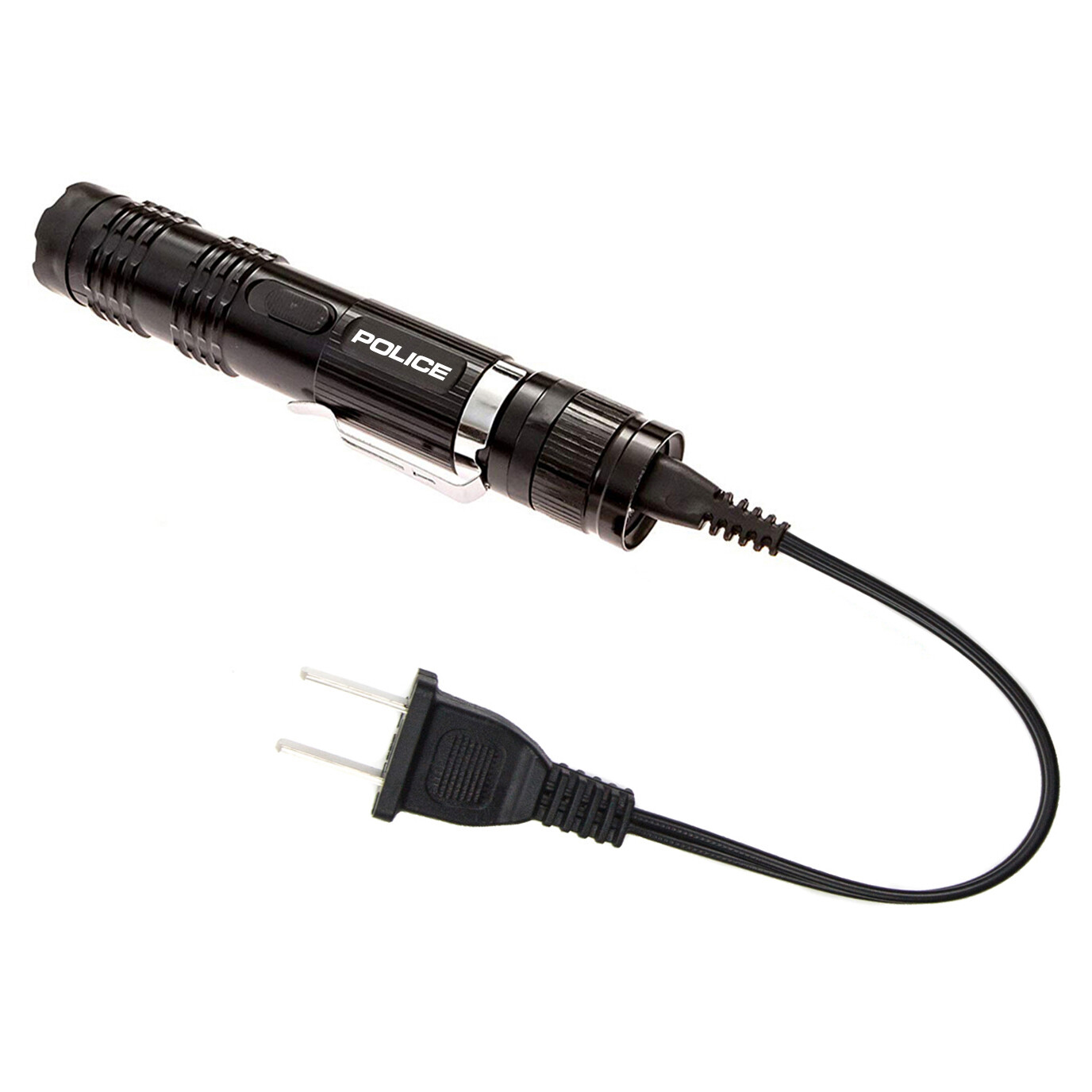 (2) POLICE BLACK M12 Heavy Duty Metal Stun Gun Self Defense Wholesale Lot