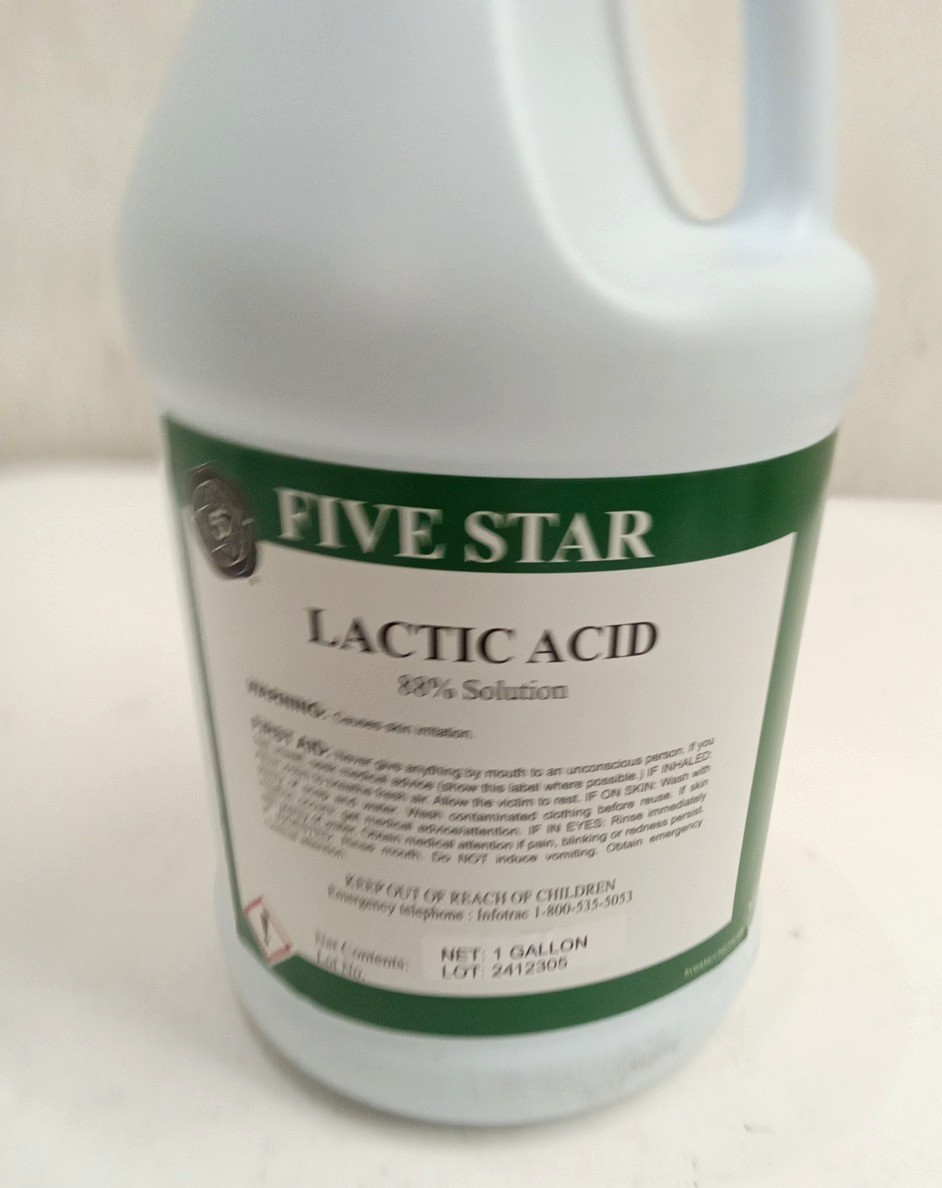 Five Star 26-LAC-FS01-04 Lactic Acid 88% Solution pH Adjuster/Flavor Additive 1G