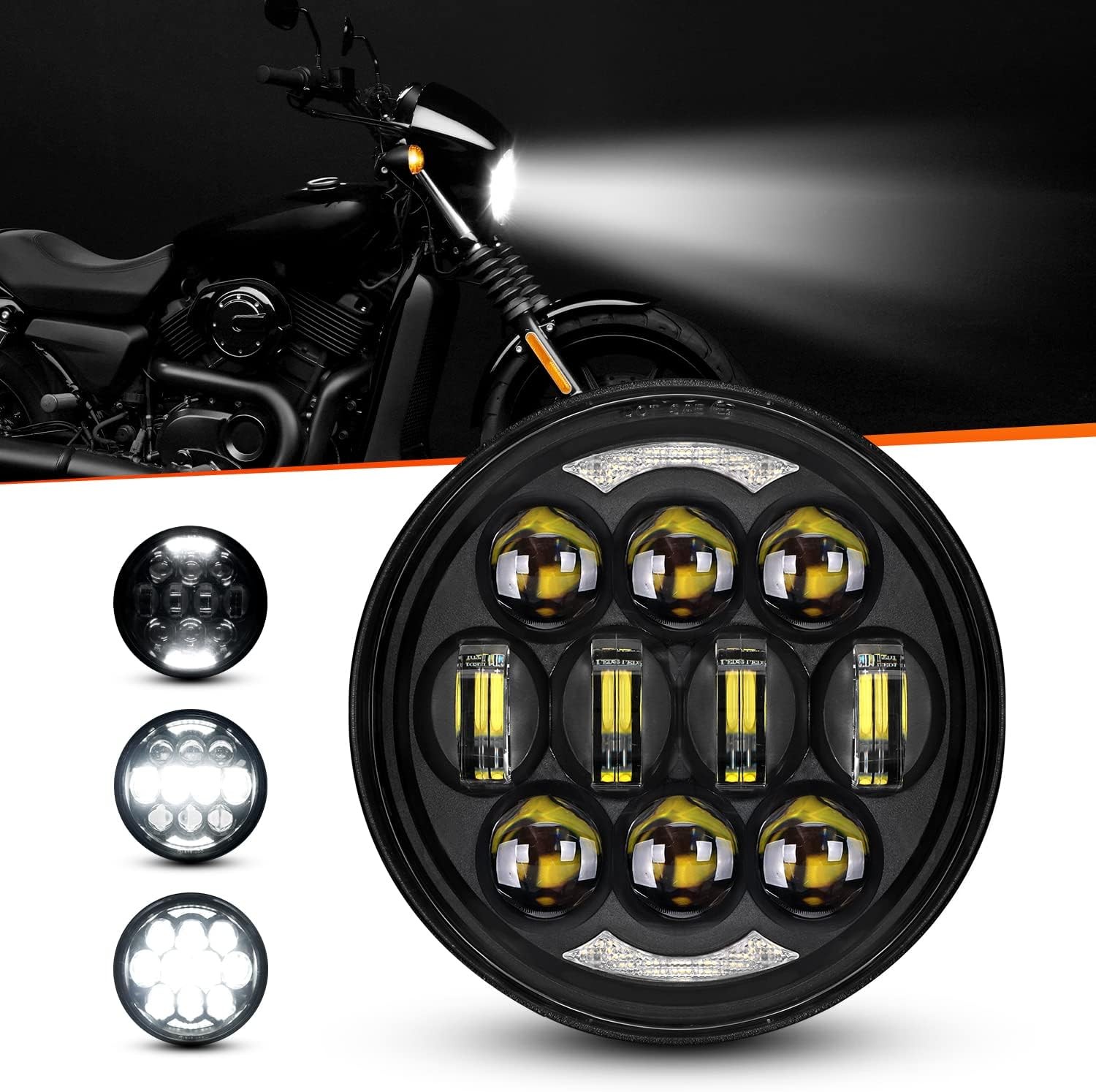 Hot 80W 5.75" LED Headlight for Harley Dyna Super Wide Glide Low Rider Sportster