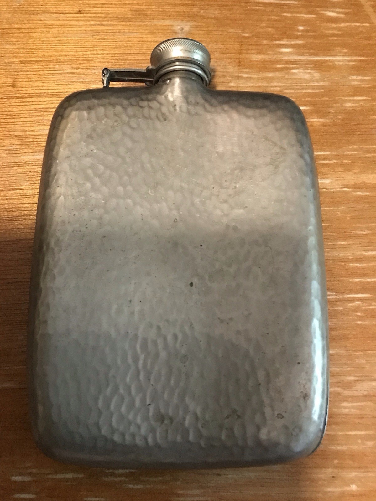 ANTIQUE SIGNED P.C.C.C. 1800’s HAMMERED🔨SILVER PLATE OVER COPPER FLASK L@@K 👀