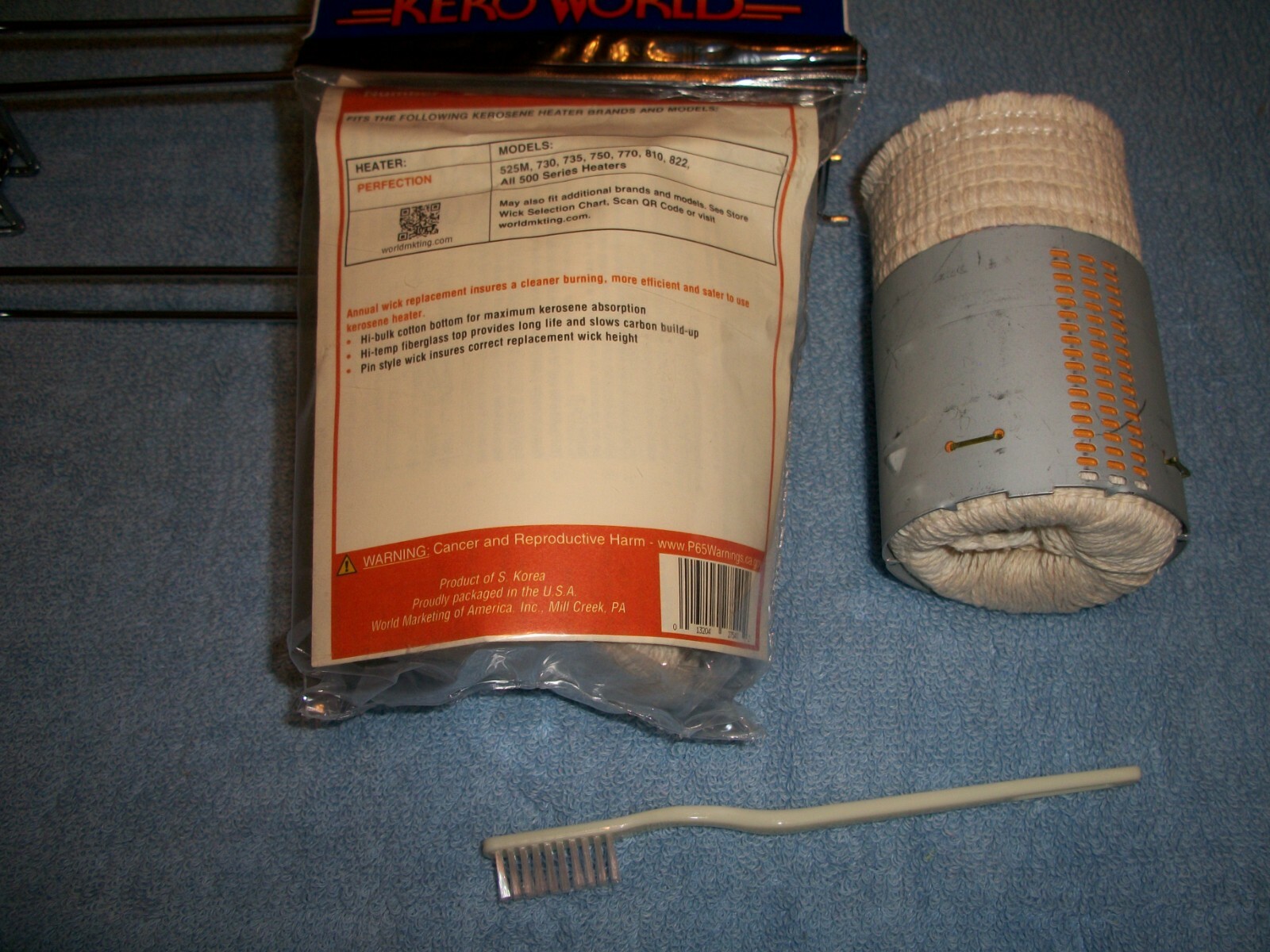 PERFECTION 500 WICK ....* 100% COTTON WICK * KEROWORLD 27540 - w/CLEANING BRUSH