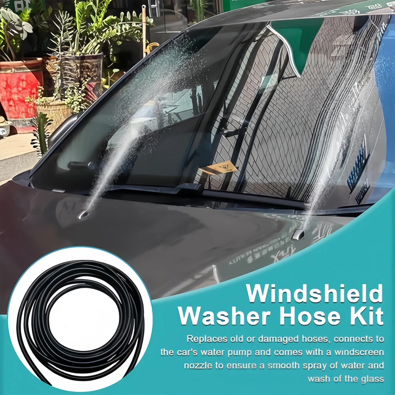Car Windshield Wiper Washer Squirter Nozzle Spray Jet Kit Fluid Hose Universal