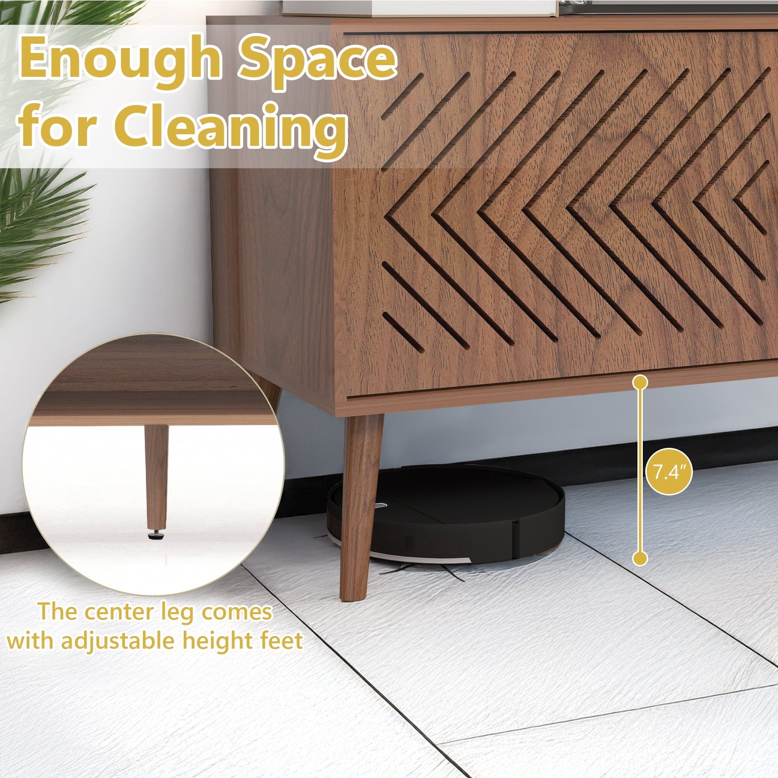 TV Stand Cabinets Modern Entertainment Center with Storage for TV up to 70 Inch