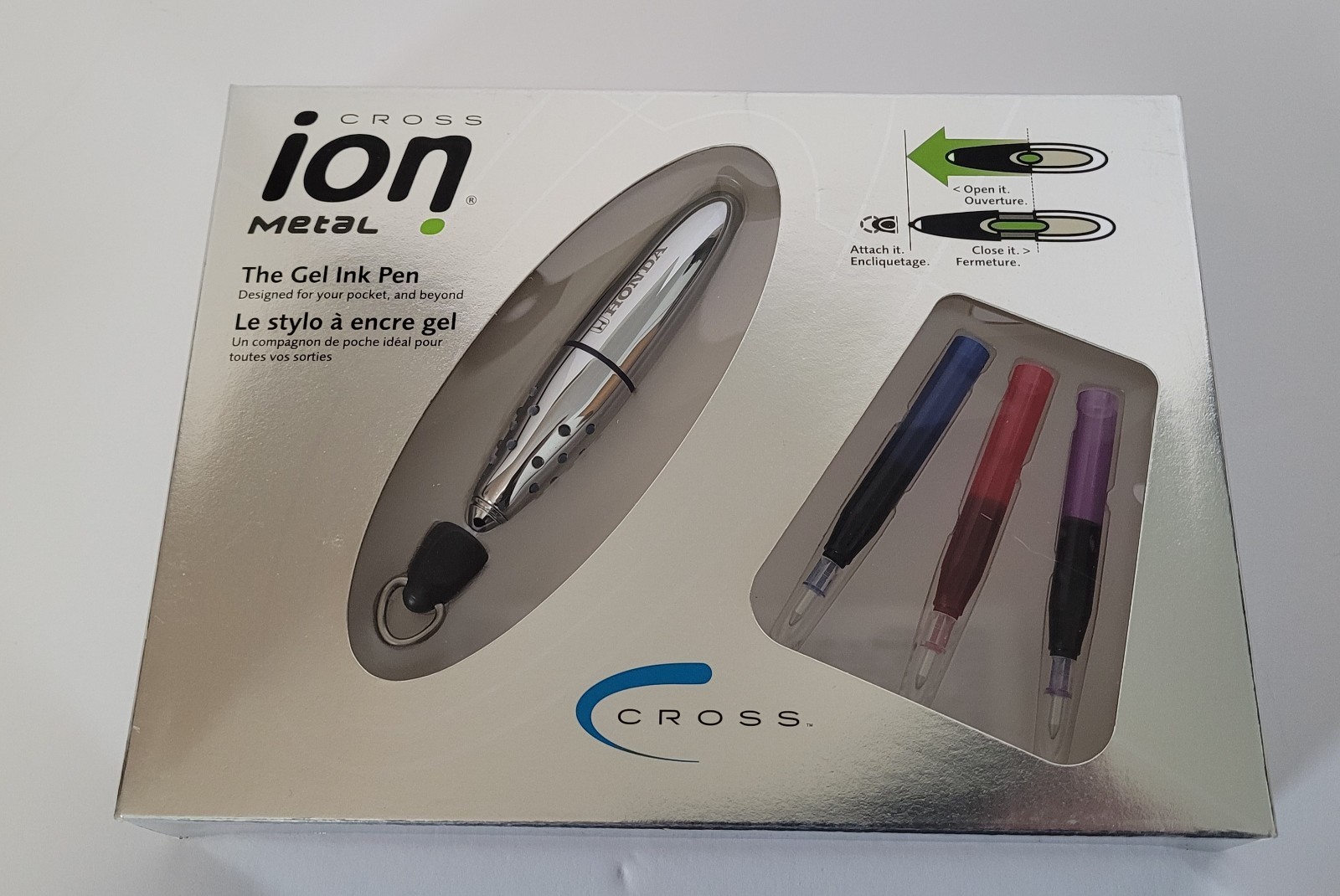 Cross Ion Metal Gel Pen Honda Promo Never Used NEEDS INK Made in USA