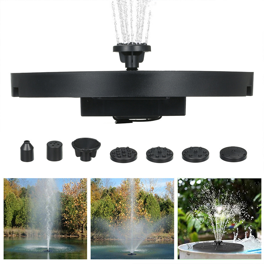 LED Solar Power Bird Bath Water Fountain Pump Floating Outdoor Pond Pool Decor