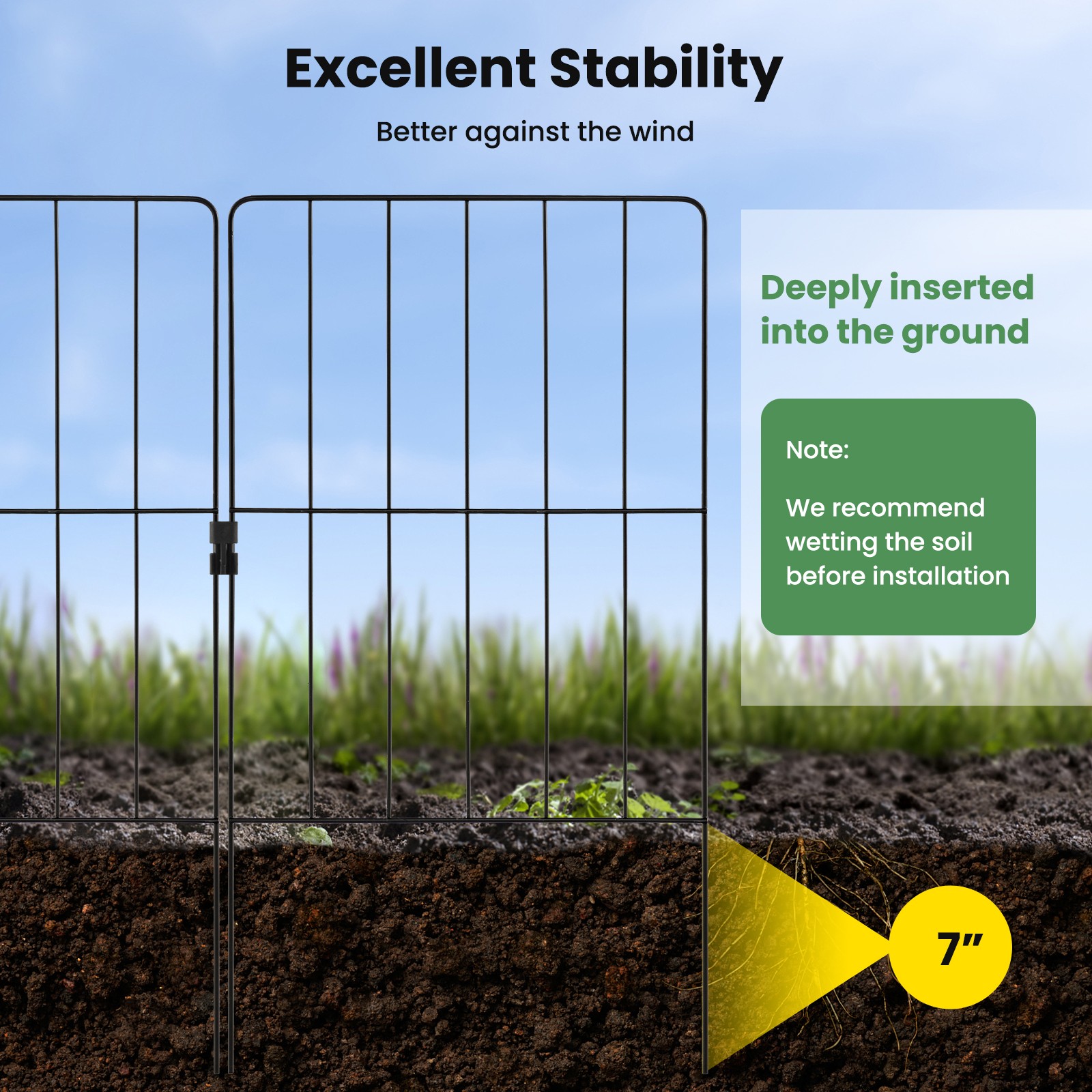 25 Pack Decorative Garden Fence Garden Animal Barrier Fence