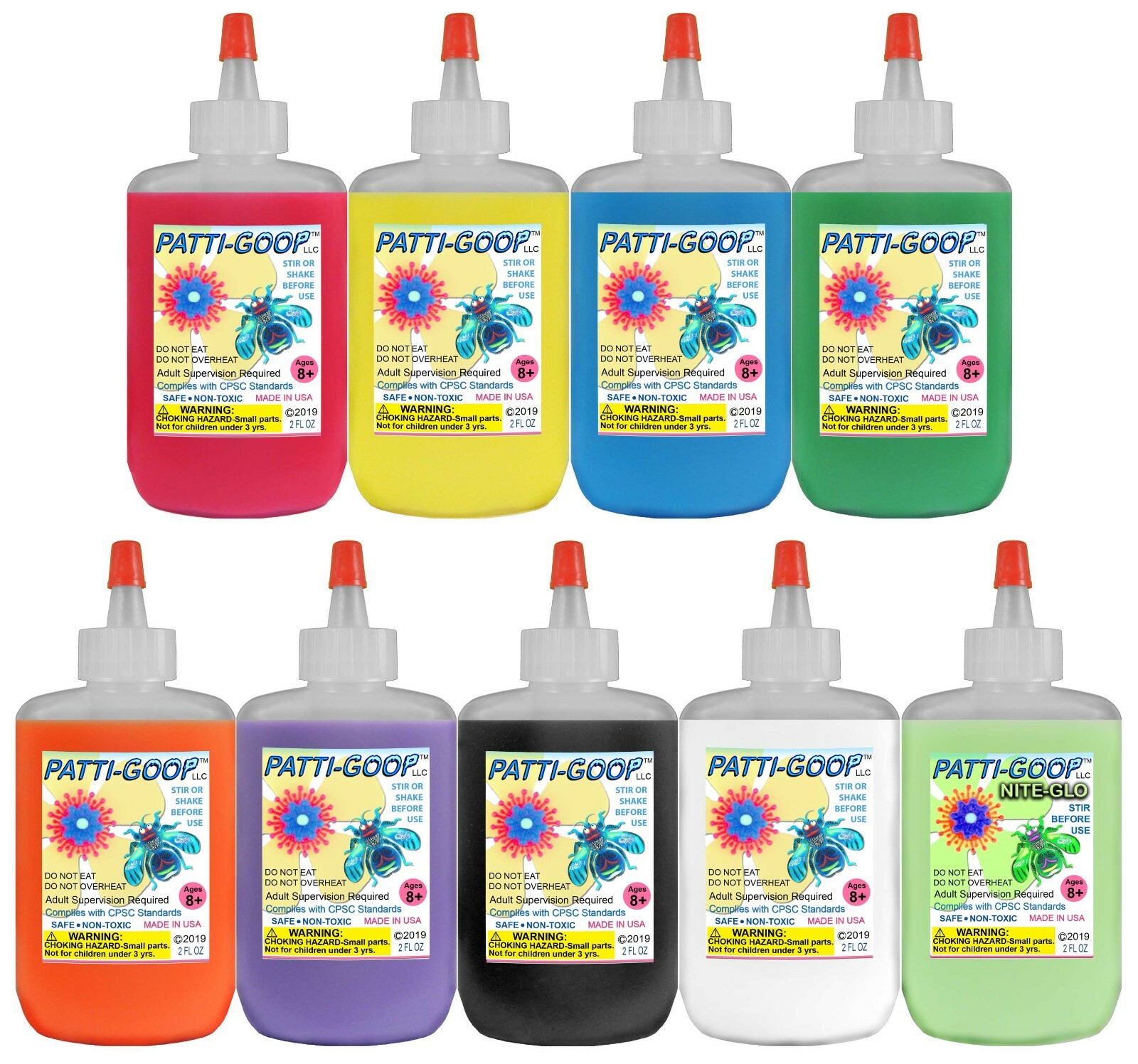 PATTI-GOOP 9-PACK MADE FOR CREEPY BUG TOYS AND RUBBERY SLITHERY CRAWLERS