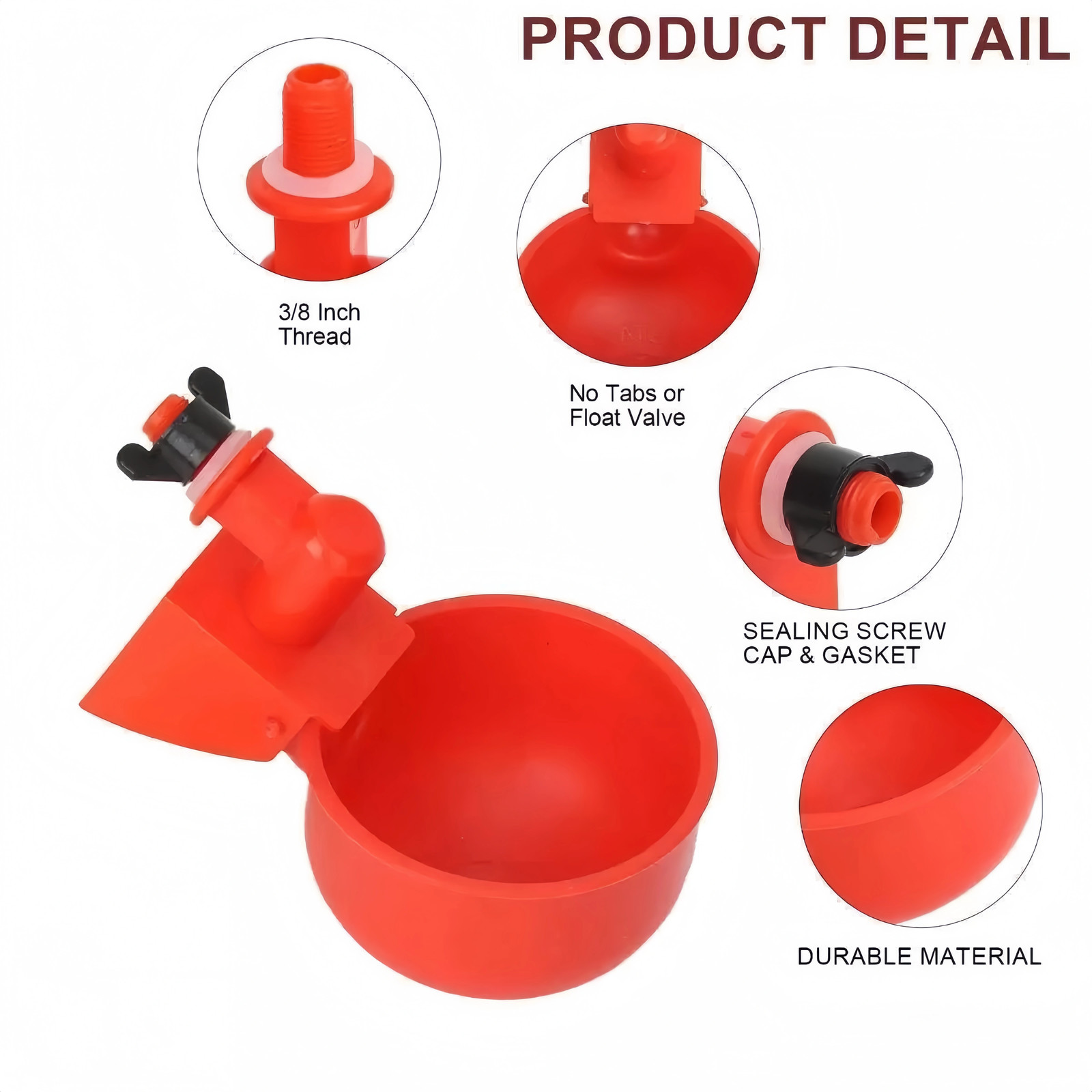 12 PCS Chicken Automatic Watering Cups Poultry Drinker Waterer Duck Quail Hen