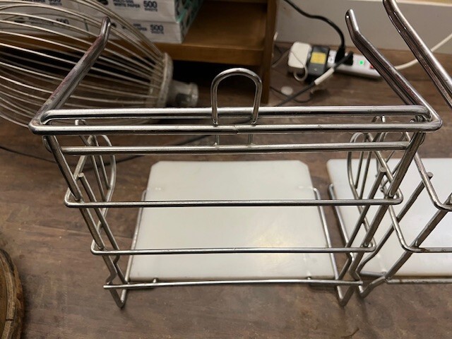 Set of 2 Chrome T-Shirt Shopping Bag Rack Stand Store Holder Grocery Bagging