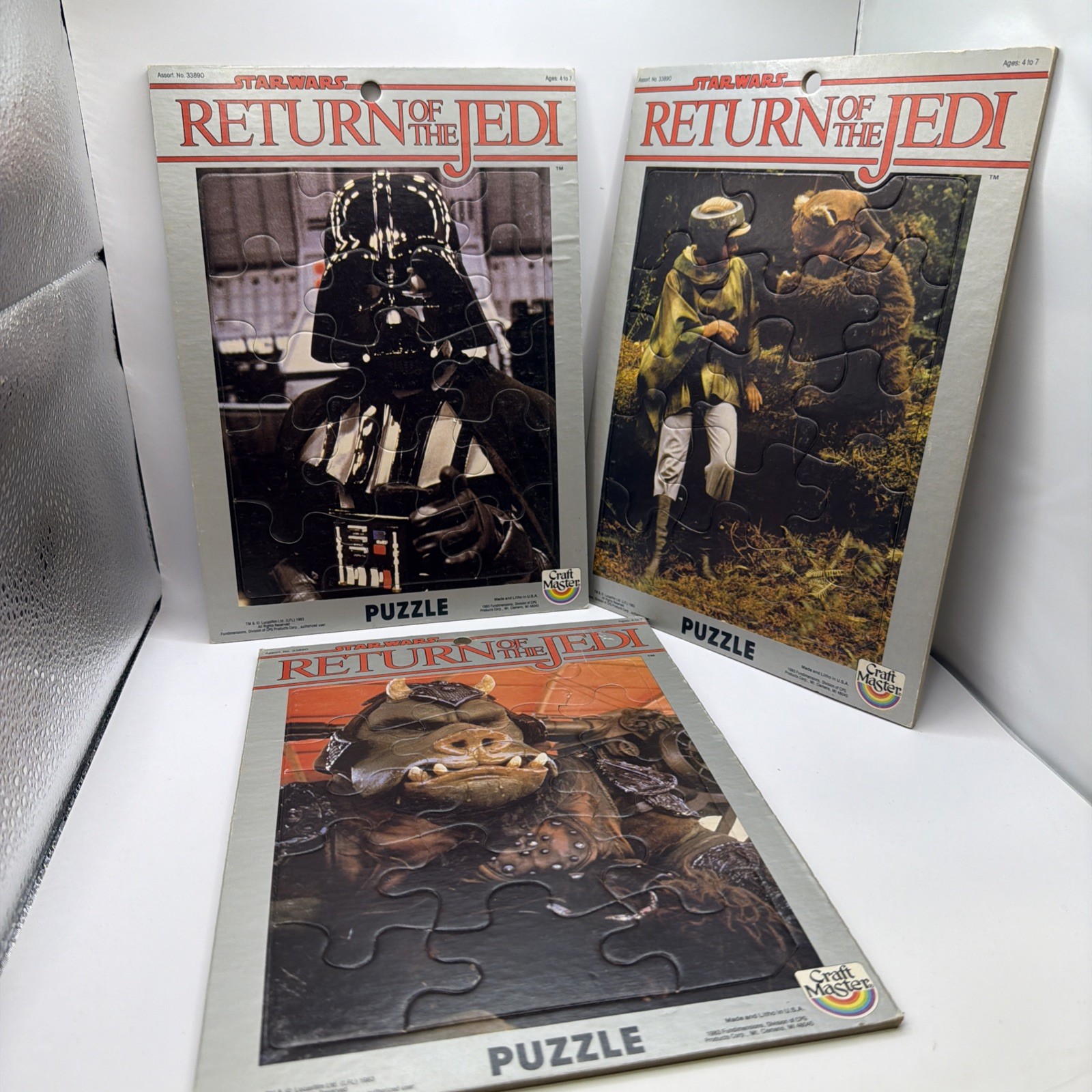 Vintage 1983 Star Wars Return of the Jedi Ewok Darth Vader Puzzle