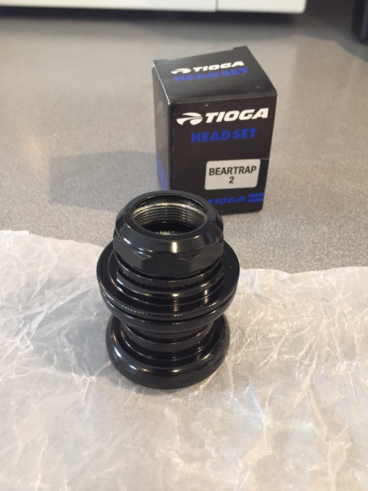 OLD SCHOOL BMX TIOGA BEARTRAP 2 HEADSET BLACK 1" threaded NEW tange gt