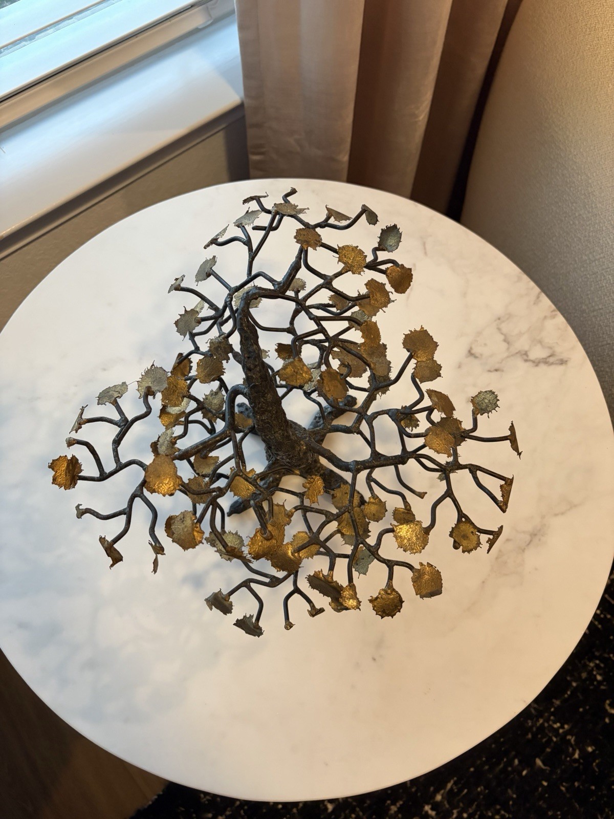 Vintage C. Jeré Signed Brutalist Bonsai Tree Sculpture | Mixed Metal MCM