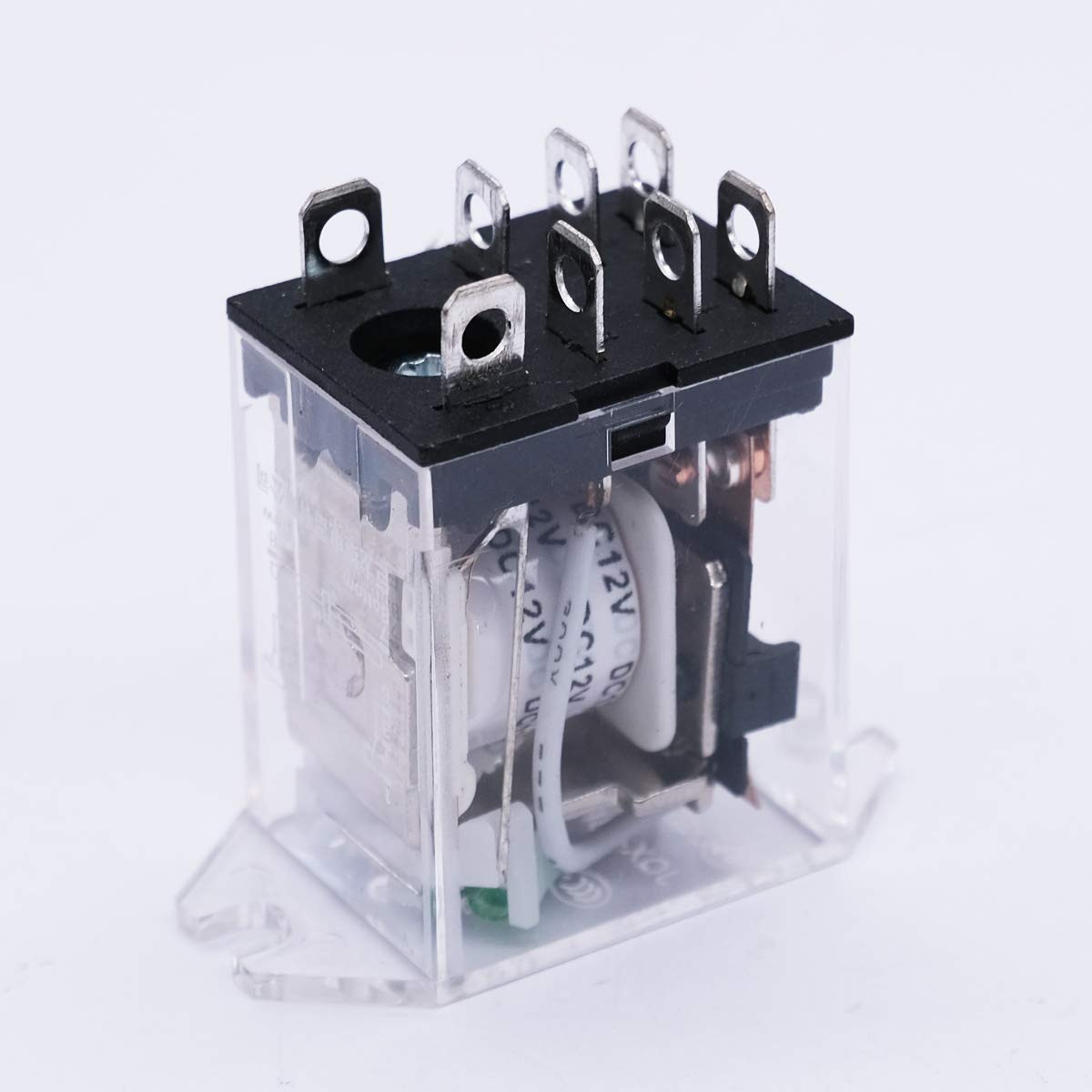 2 Pack DC 12V 8 Pin DPDT Power Relay with LED Indicator 10A General Purpose