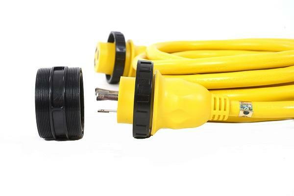 Amp Up Marine Cords 30A 125V Marine Shore Power Boat Cord Cable 50' Yellow 21315