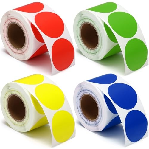 Pieces 2 Inch Color Coding Label Sticker 4 Assorted Colors Adhesive 2000