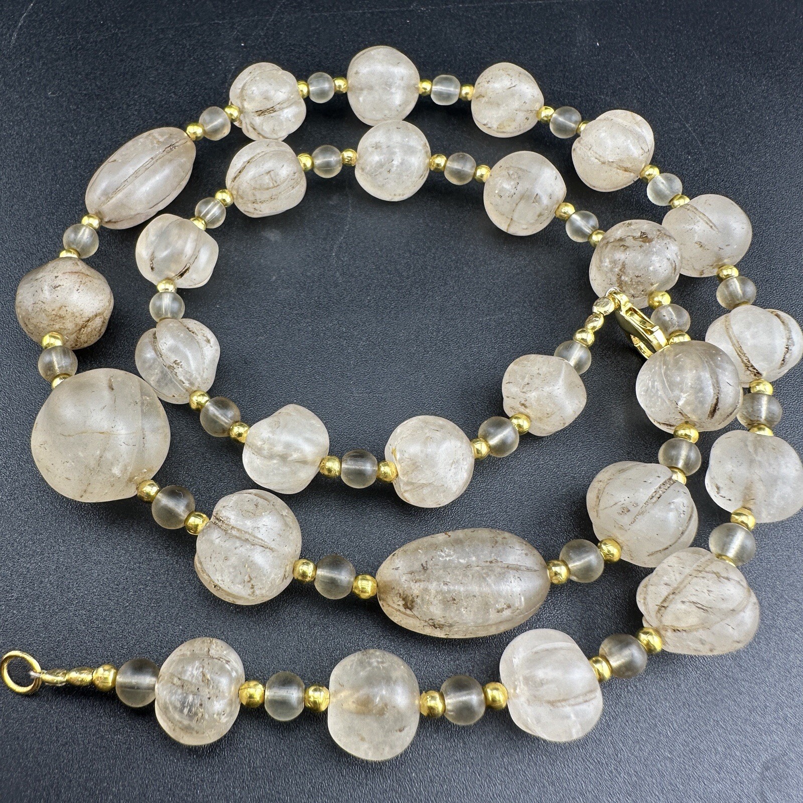 Old Himalayan Regions Crystals ￼ Beads Beads Mala Necklace Rare