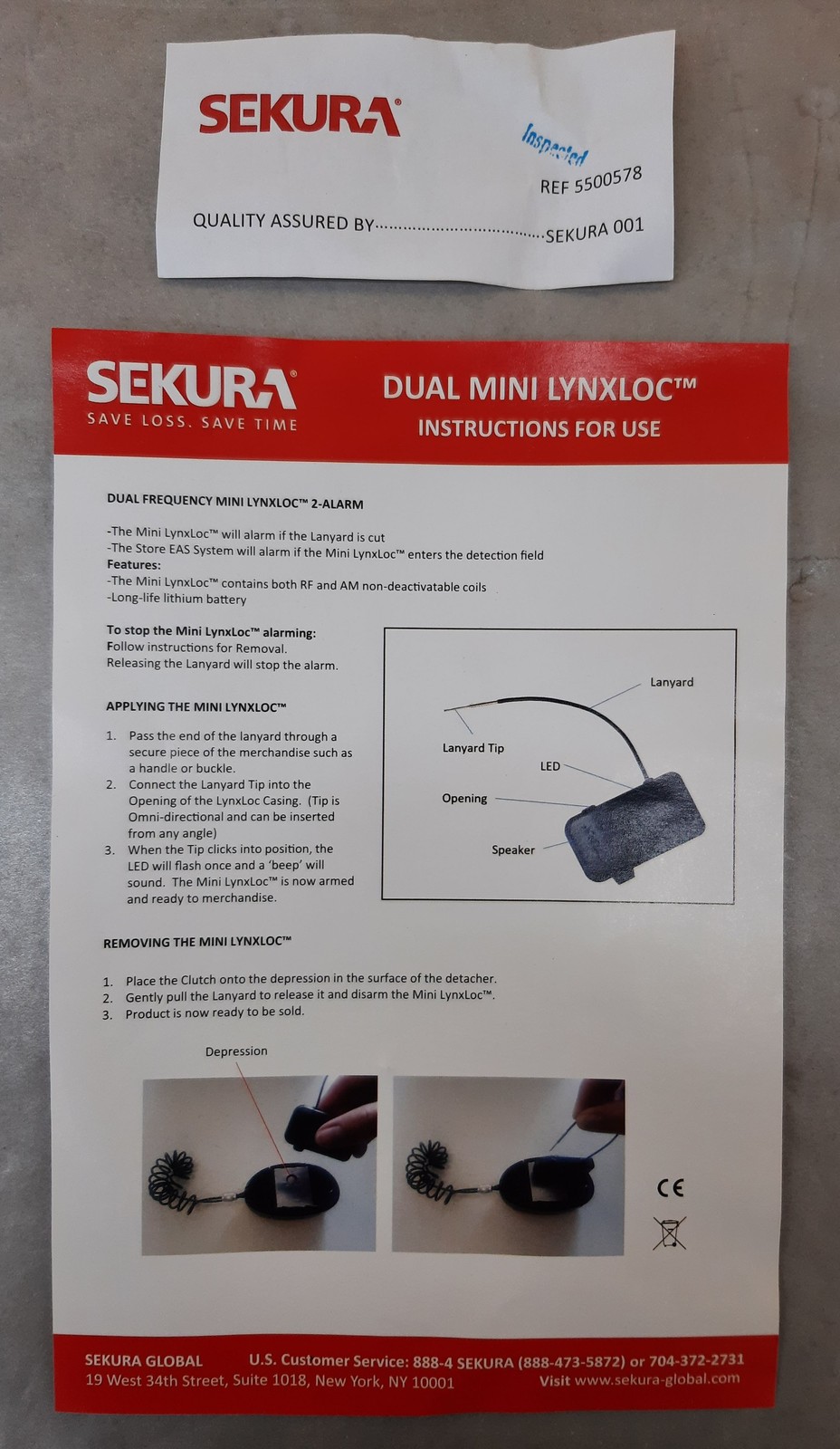 Qty/25 Sekura Dual AM/RF Mini LynxLoc CX 2-Alarm w/ 3.5" Lanyard Black Superlock