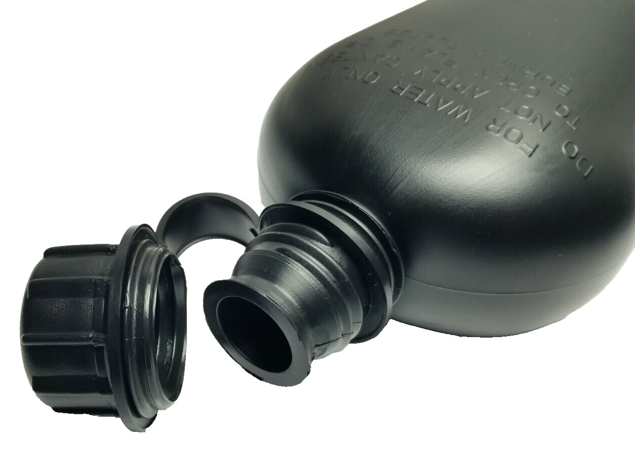 US Military Style 1 Qt Tactical Water Canteen Hard Plastic Black
