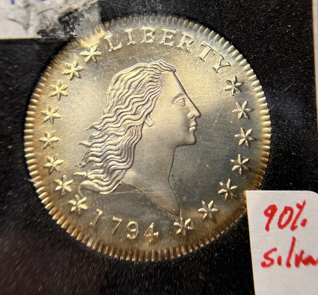 1794 Flowing Hair Half Dollar Silver Proof COPYby Gallery Mint Museum Ron Landis