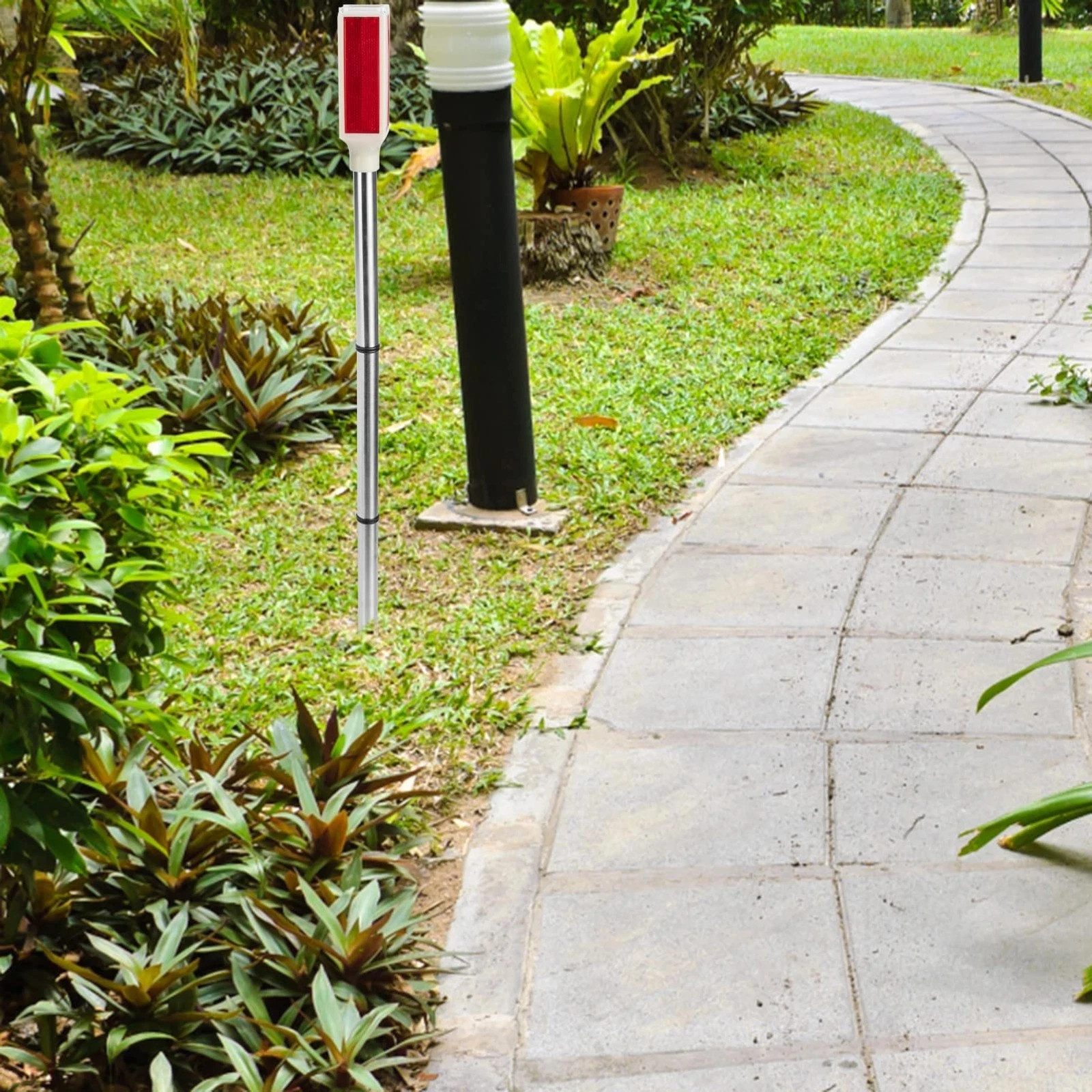 5 PCS Solar Driveway Markers, 37'' Solar Powered Driveway Warning Lights, Drivew