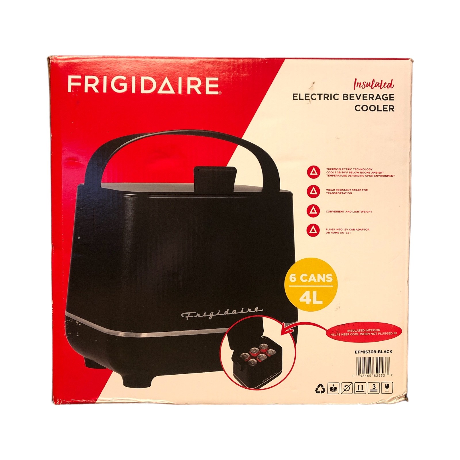 Frigidaire Insulated Electric Beverage Cooler Holds Six 12 oz. Cans