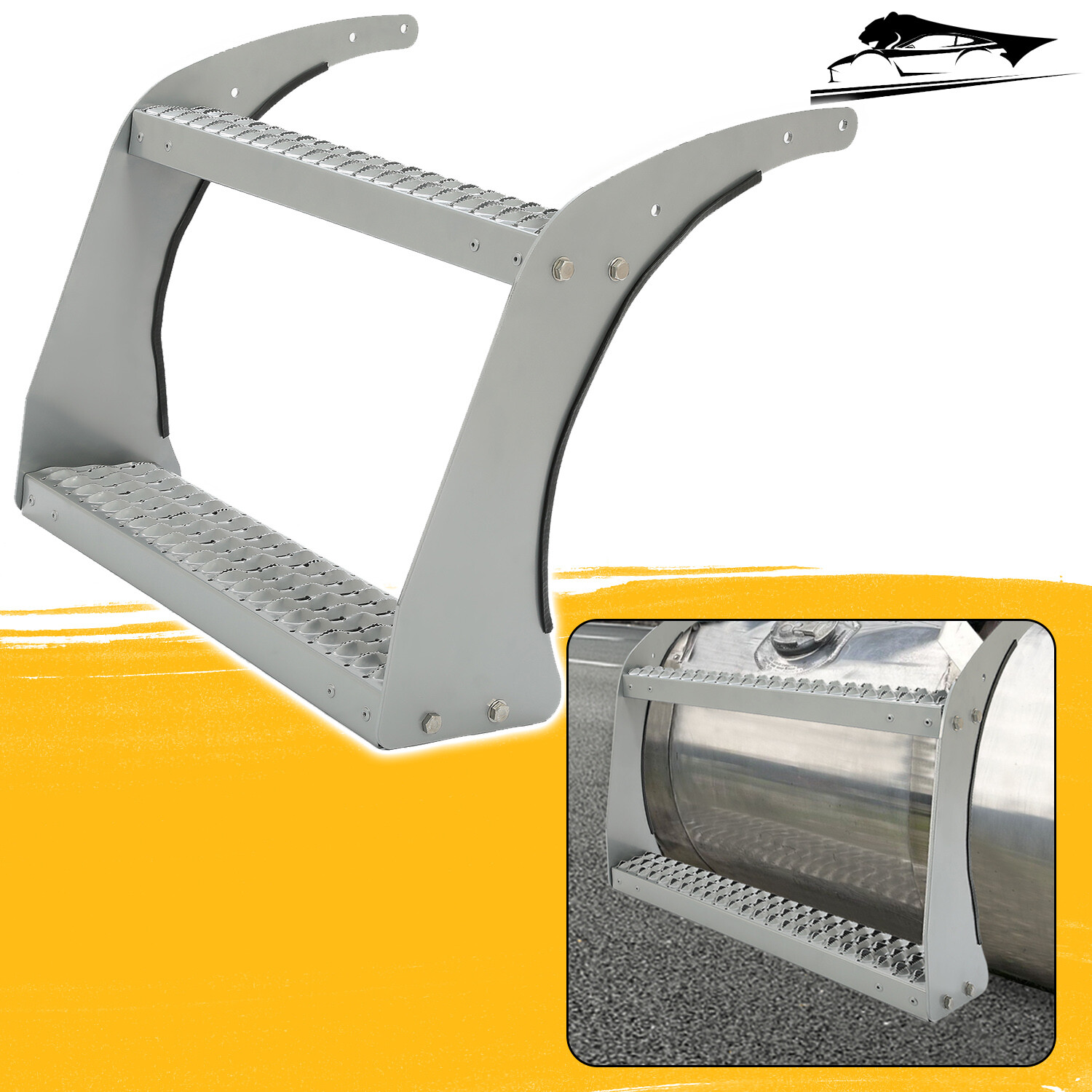 Top & Bottom 26" Fuel Tank Step w/ Bracket Aluminum For Peterbilt 579 All Models