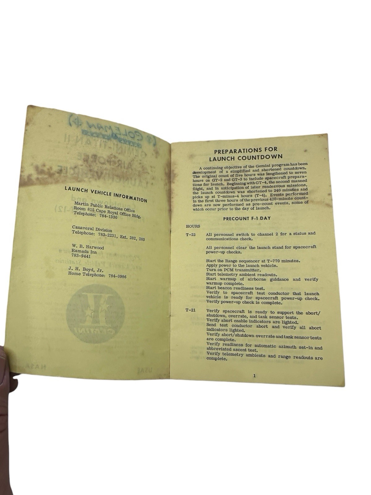 NASA Gemini Titan II Communications Headset USAF Plantronics William Coleman