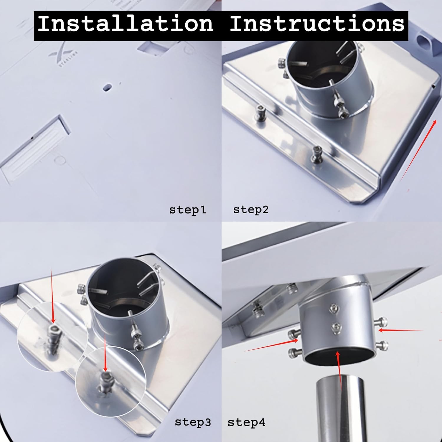 Heavy Duty Starlink Pipe Adapter - Universal Pole Mount Kit for Standard & V3 Di