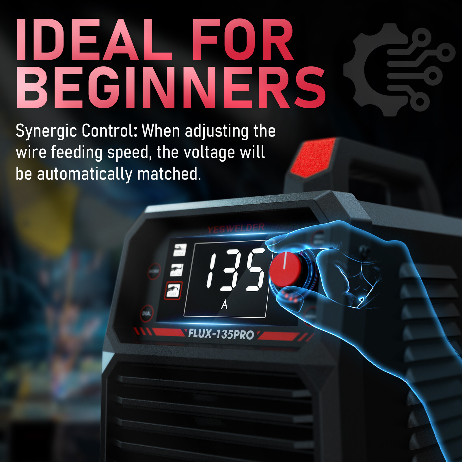 135Amp 110V Flux Core MIG/Lift TIG/Stick 3-in-1 Welding Machine IGBT Inverter