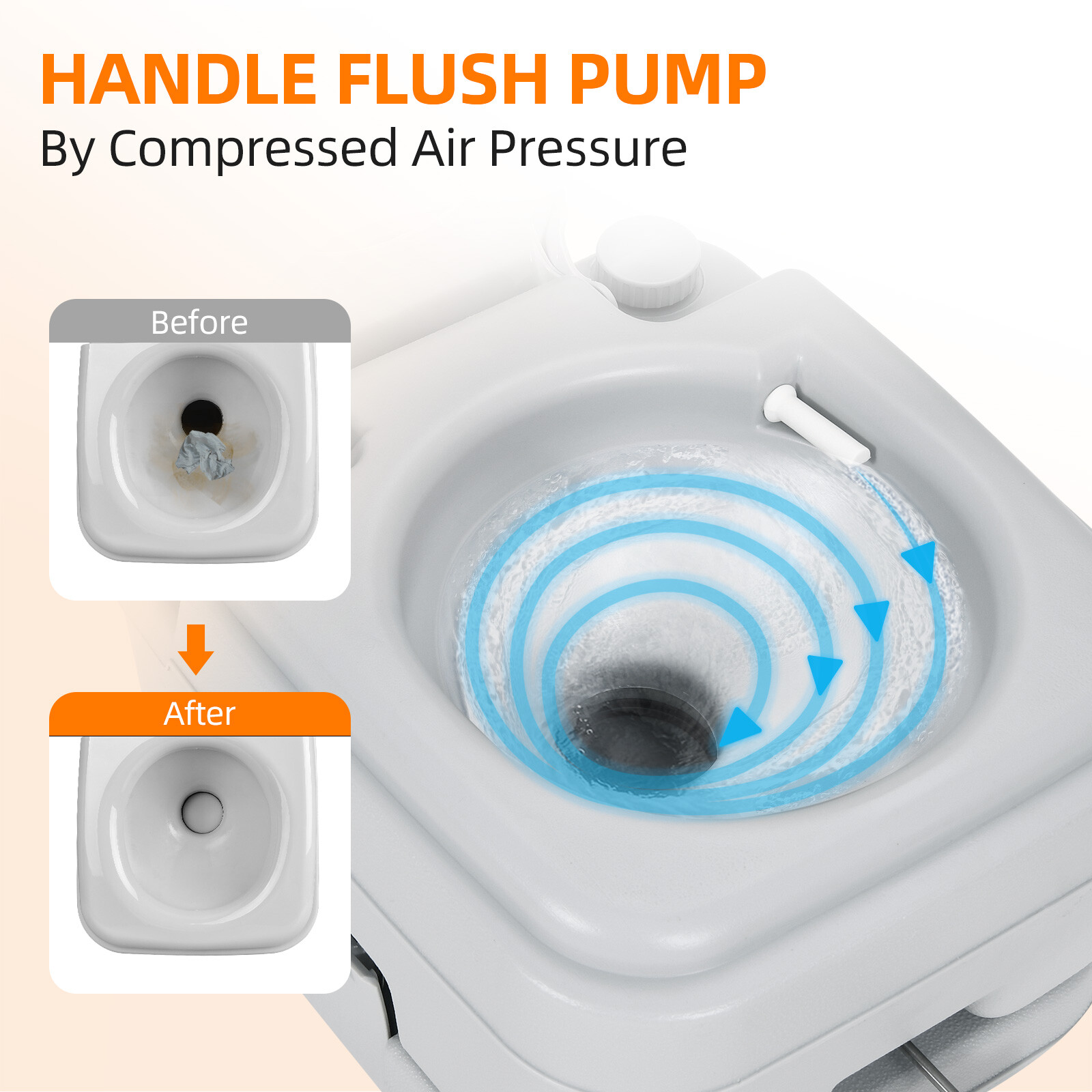 2.6 Gallon 10L Portable Toilet Flush Commode Potty Outdoor Indoor Travel Camping