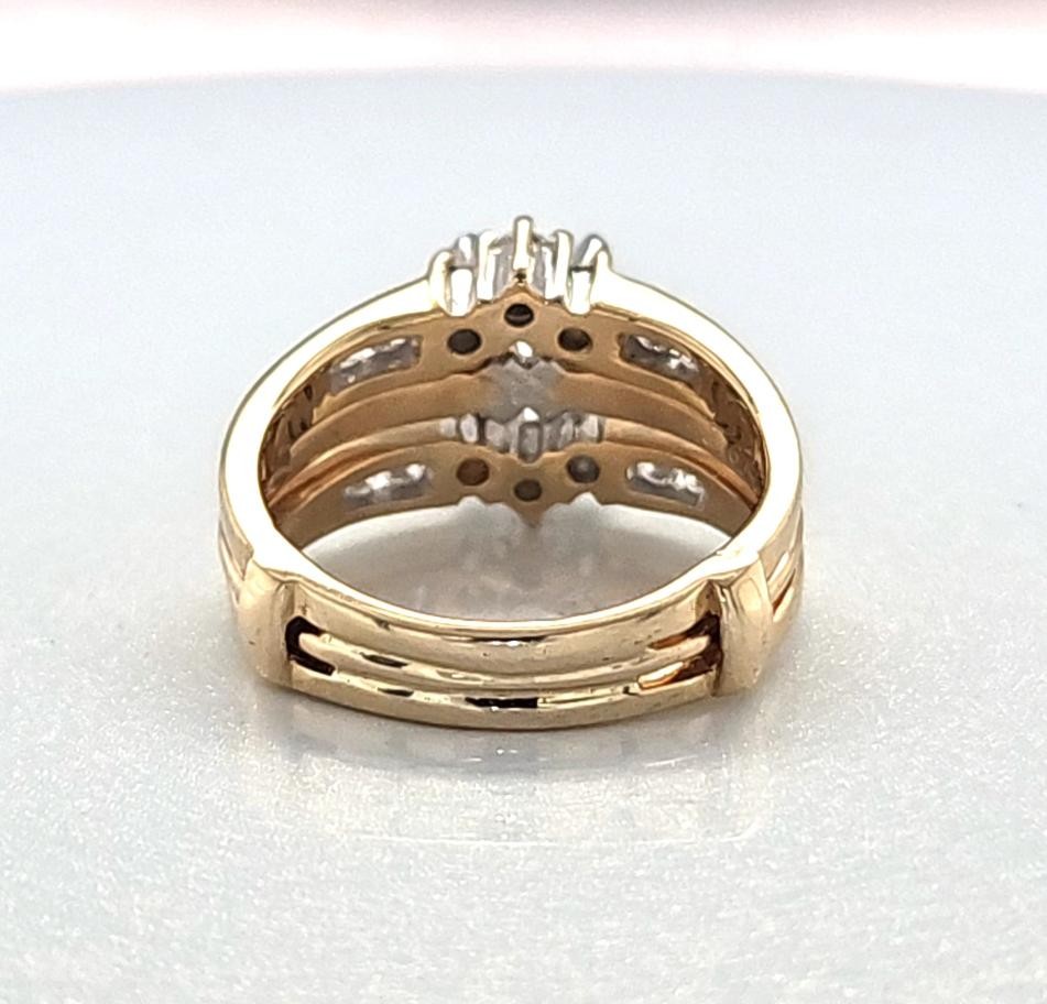 14K Yellow Gold Ladies 1.04CT Center Diamond Wedding Ring Set 7.3G S (MAC000216)