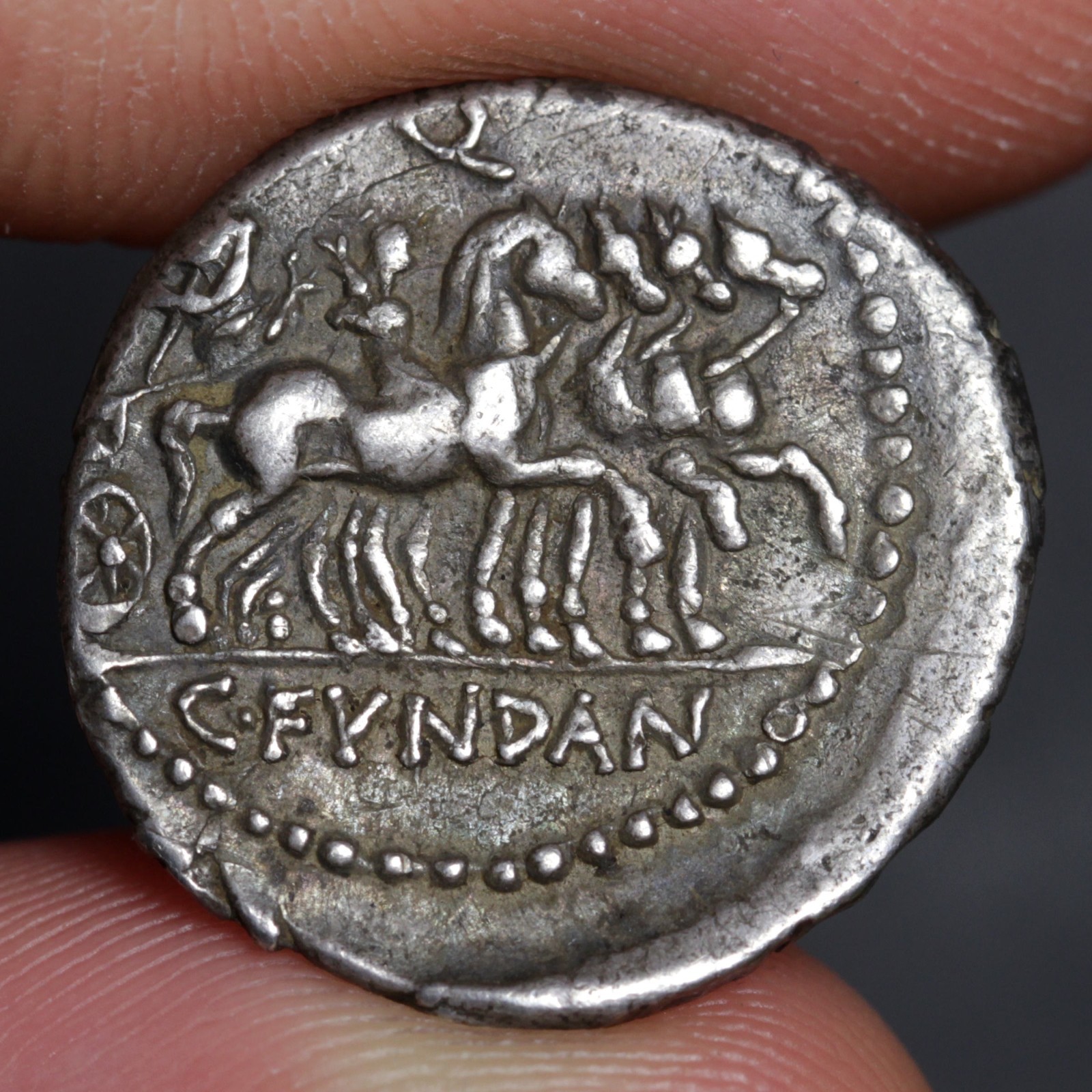 Triumph of Marius Denarius 101BC Ancient Roman Republic Silver Coin Roma Fundan