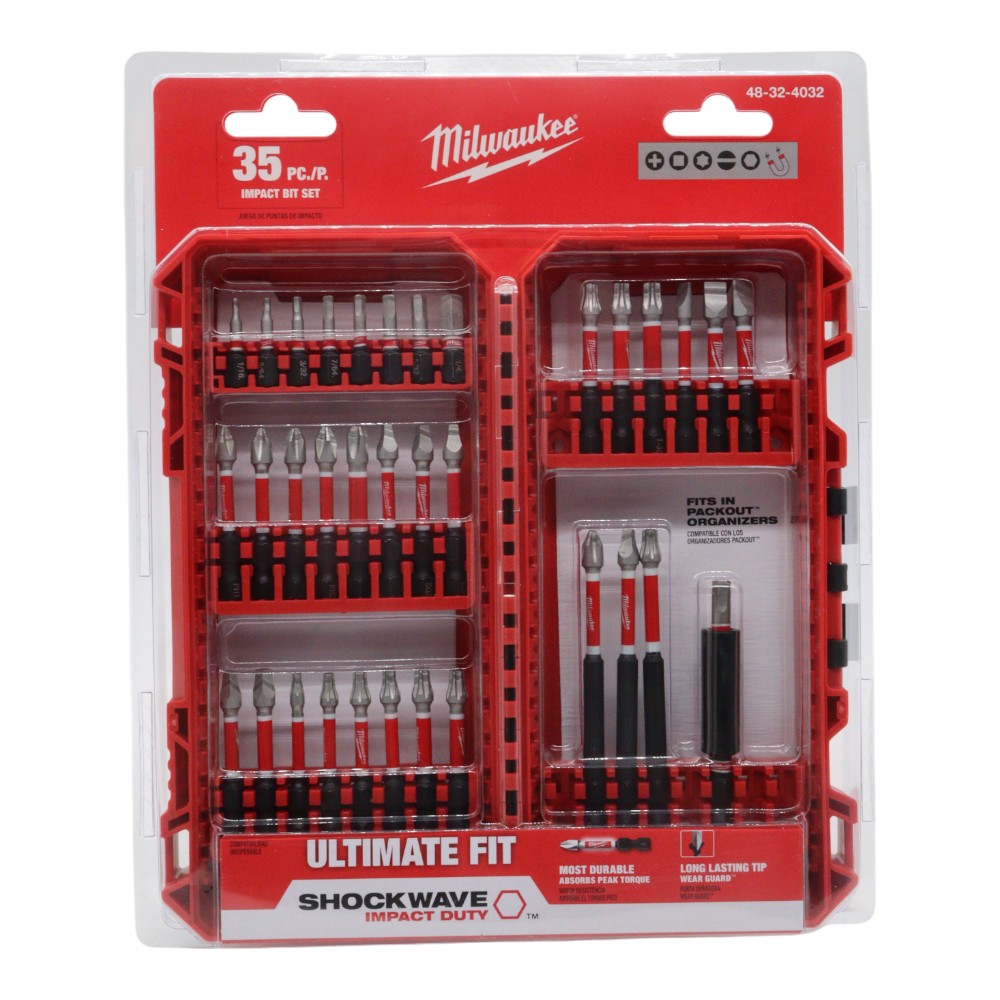Milwaukee 48-32-4032 Shockwave Impact Duty Alloy Steel Screw Driver Bit Set 35Pc