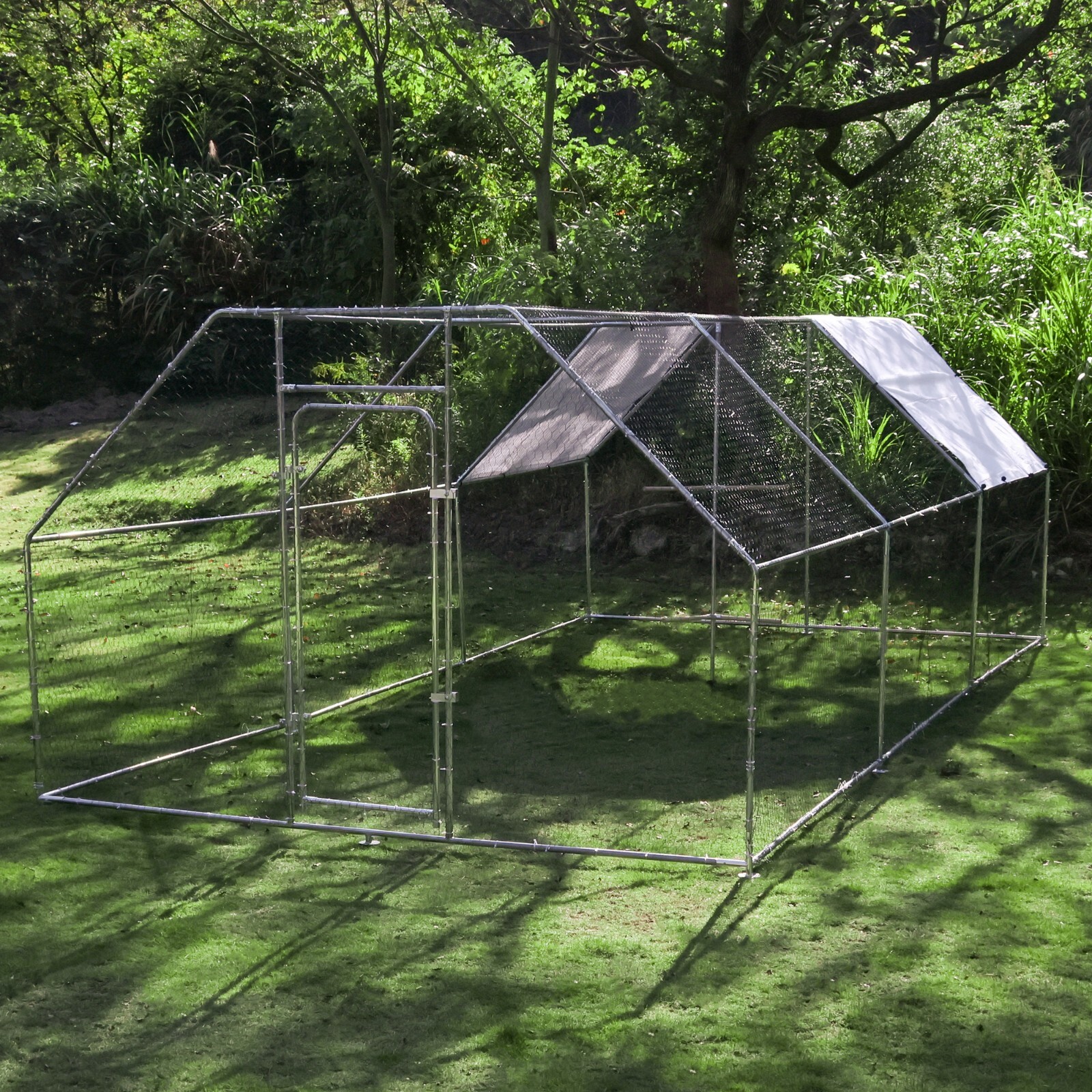 Walnest 20ft x 10ft x 6.5ft Large Metal Walk-in Chicken Coop Run Cage Hen House