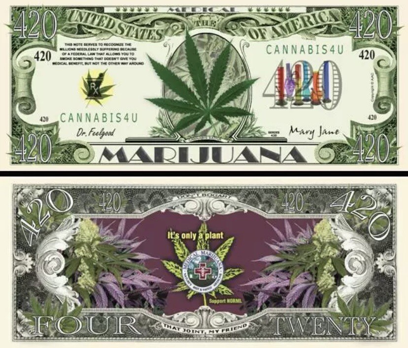 Pack of 10 Marijuana 420 Cannabis 1 Million Dollar Collectible Novelty Money