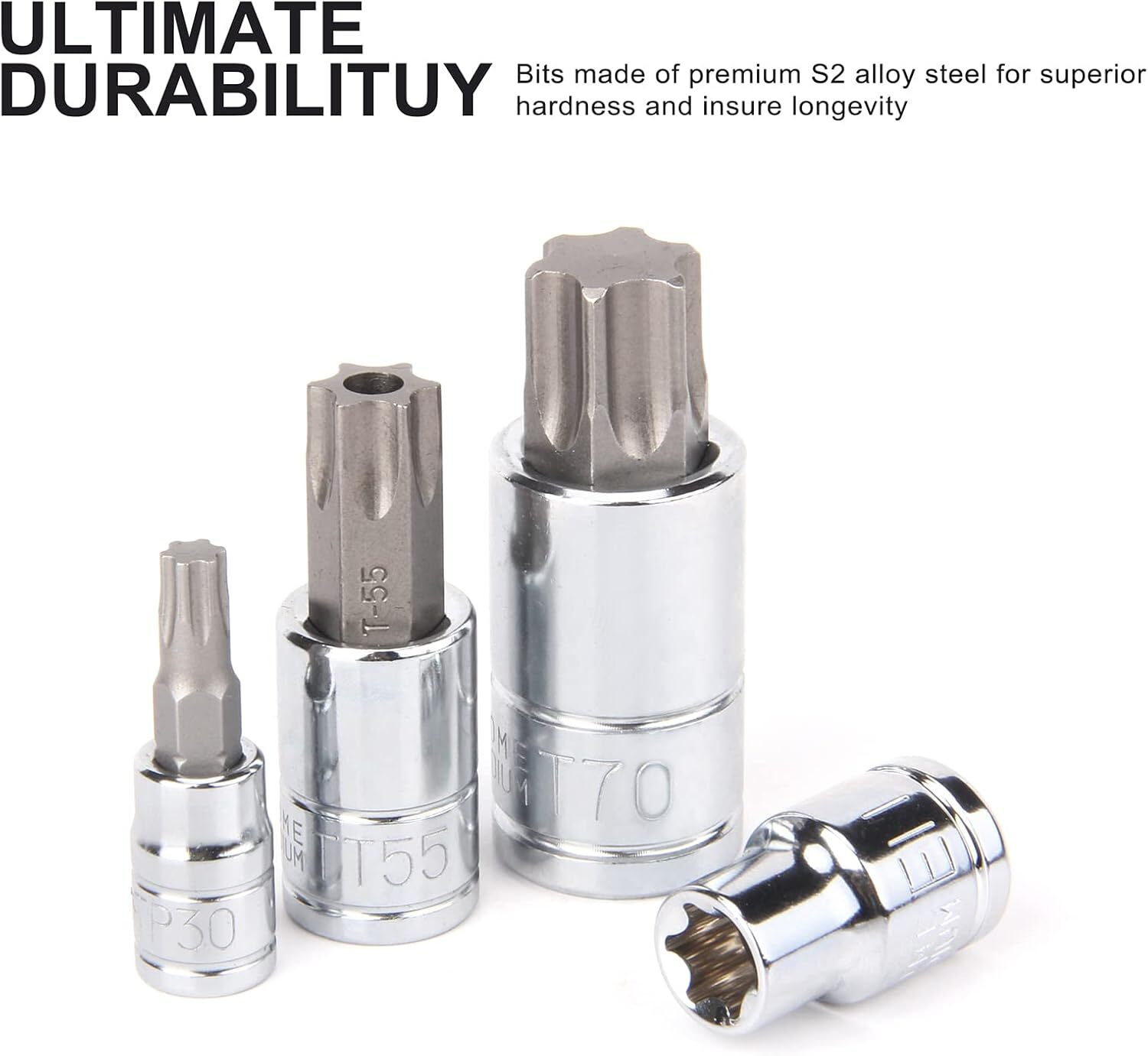 Master Torx Bit Socket and Female External Torx Socket Set, CR-V&S2 Steel 60PCS