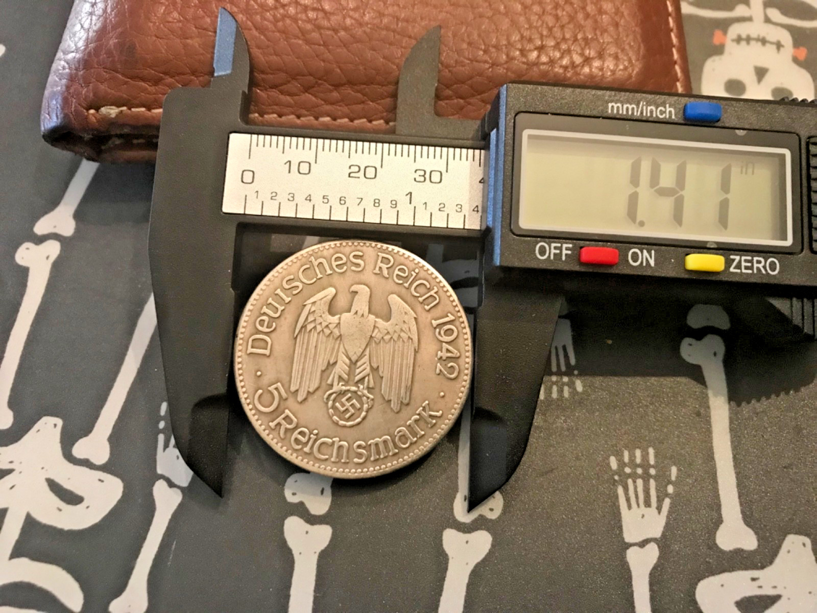 1942 5 REICHSMARK GERMAN FUHRER WAR EAGLE  WWII COMMEMORATIVE COIN