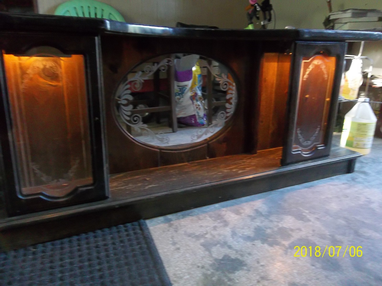 Lighted Queen size headboard from older water bed. *PICKUP ONLY*