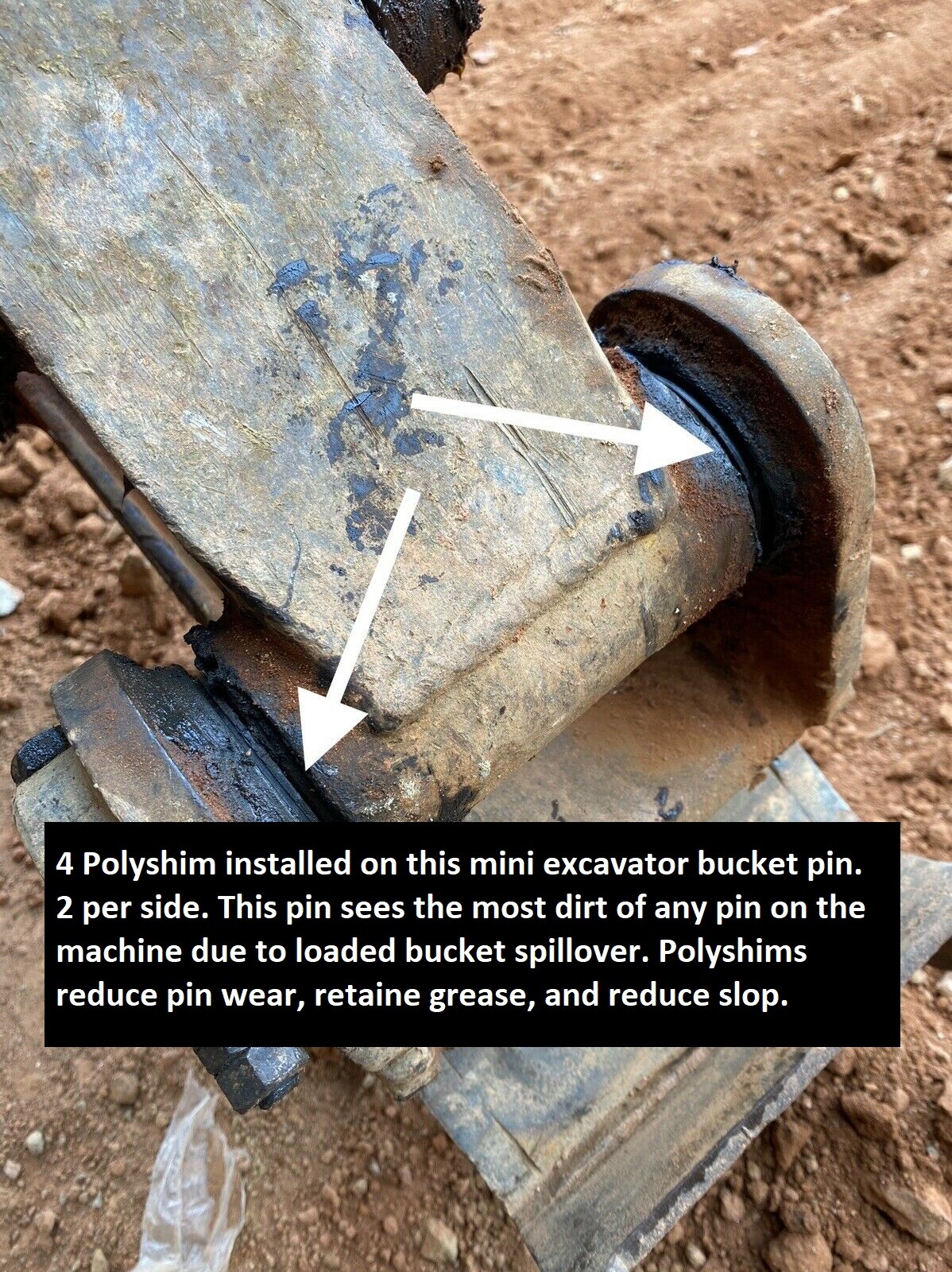 Bucket Pin Shim Kit 30mm for Excavator And Skid Steer. Cat Kubota Deere Komatsu