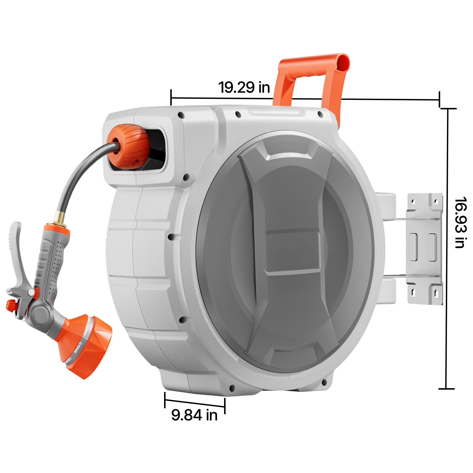 Retractable Garden Hose Reel 5/8 Inch x 100 ft Wall Mounted Garden Hose